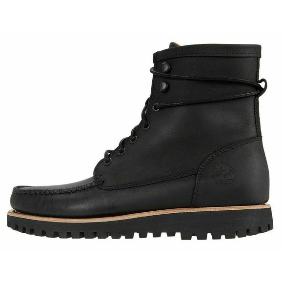Timberland Boots Mens Size 8M Jacksons Landing Moc Toe Black Full Grain Combat - Picture 1 of 12